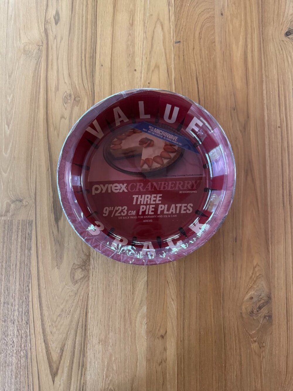 Pyrex Cranberry 9.5 Inch Flavor Saver Pie Plates 3 Pack Vintage New
